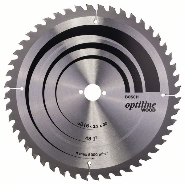 BOSCH KREISSÄGEBLATT OPTILINE WOOD FÜR TISCHKREISSÄGEN, 315 X 30 X 3,2 MM, 48