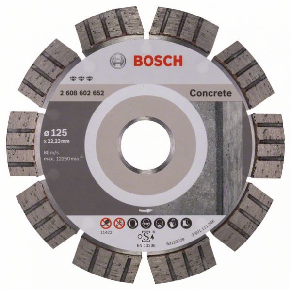 BOSCH DIAMANTTRENNSCHEIBE BEST FOR CONCRETE, 125 X 22,23 X 2,2 X 12 MM