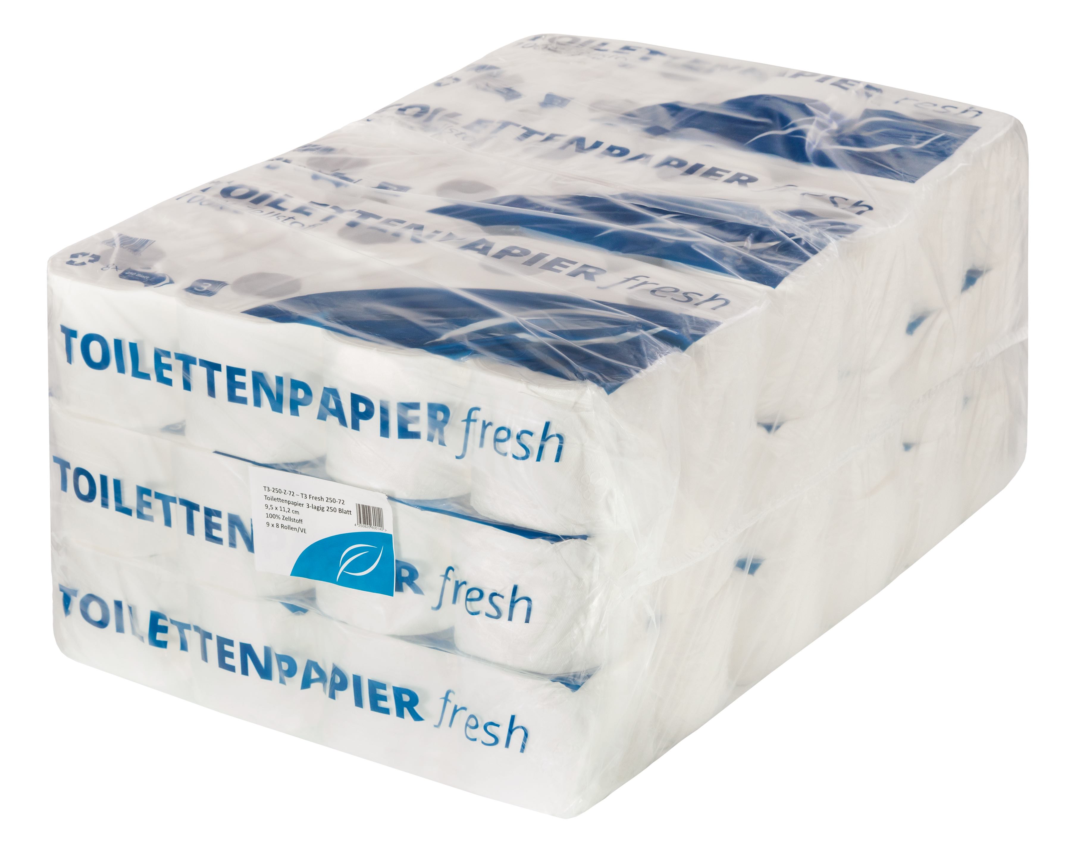 72 Rollen Toilettenpapier Papernet Klopapier 3 lagig 250 Blatt weiß 