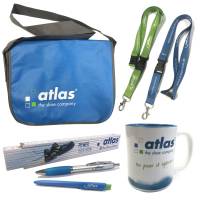 Atlas Fan-Set mit Tasche Tasse Kuli Lanyard Zollstock Atlas Fan-Set mit Tasche Tasse Kuli Lanyard Zollstock
