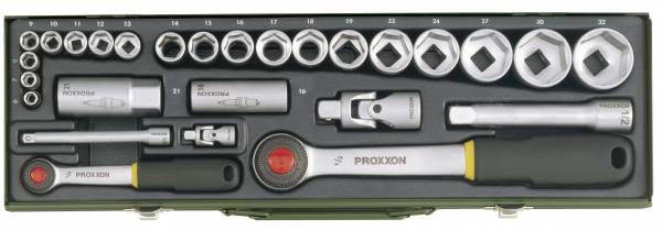 PROXXON Steckschlüsselsatz 1/2" + 1/4" (27-teilig) 23020