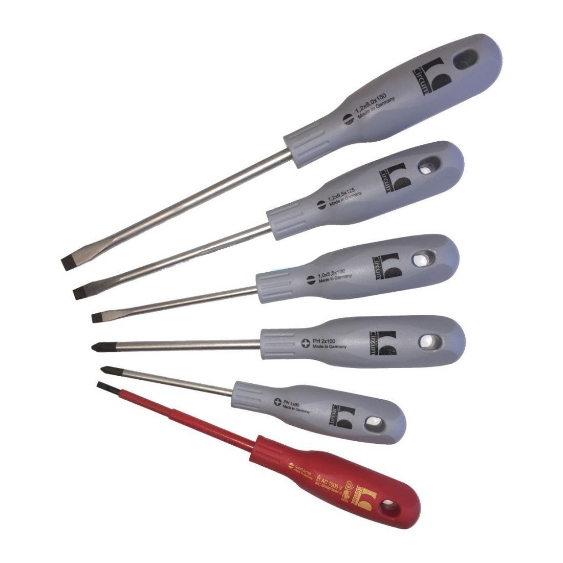 Schraubendrehersatz 6-teilig Schraubenzieher 3 x Kreuz 3 x Schlitz 