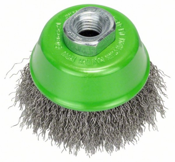 BOSCH TOPFBÜRSTE, EDELSTAHL, GEWELLTER DRAHT, 0,3 MM, 75 MM, 12500 U/MIN, M14