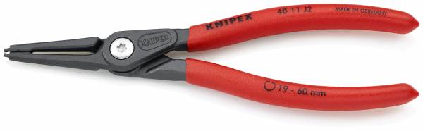 KNIPEX 48 11 J1 SB Präzisions-Sicherungsringzange für Innenringe in Bohrungen 140 mm grau atramentie