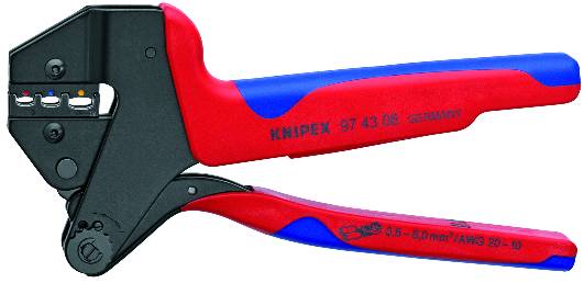 KNIPEX 97 43 06 Crimp-Systemzange für auswechselbare Crimpeinsätze 200 mm brüniert mit Mehrkomponent