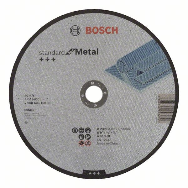 BOSCH TRENNSCHEIBE GERADE STANDARD FOR METAL A 30 S BF, 230 MM, 22,23 MM, 3,0 MM