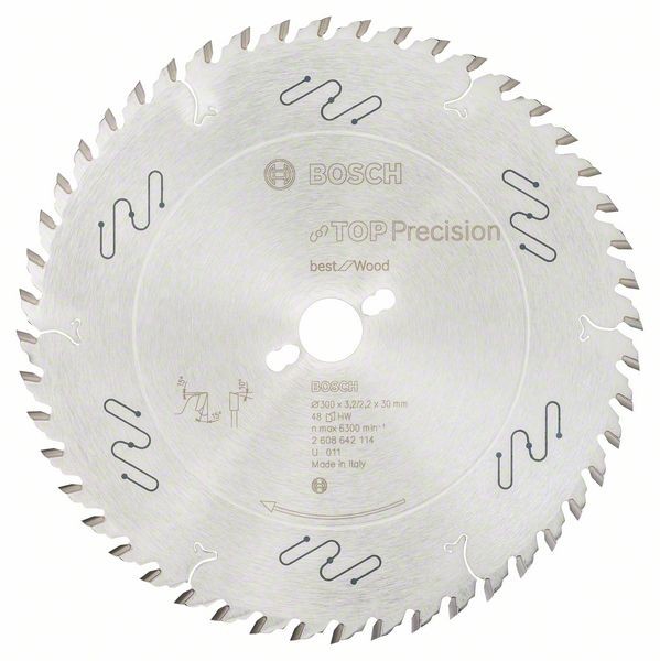 BOSCH KREISSÄGEBLATT TOP PRECISION BEST FOR WOOD, 300 X 30 X 3,2 MM, 48