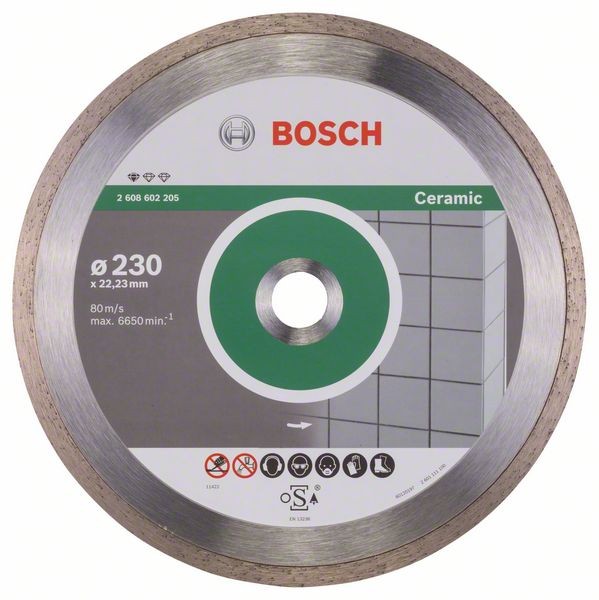 BOSCH DIAMANTTRENNSCHEIBE STANDARD FOR CERAMIC, 230 X 22,23 X 1,6 X 7 MM, 1ER-PACK