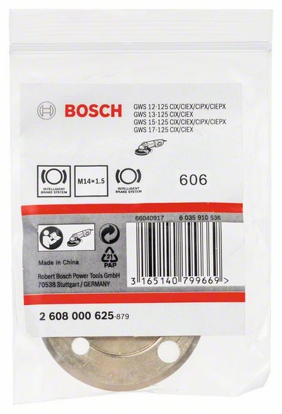 BOSCH SPANNMUTTER FÜR WINKELSCHLEIFER, M 14 X 1,5 MM, FEINGEWINDE 2608000625