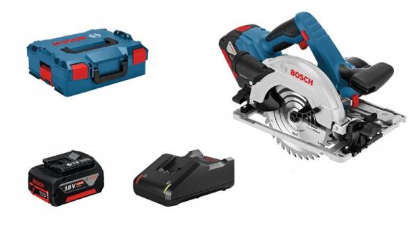 Bosch Akku-Kreissäge GKS 18V-57 G, mit 2 x 4.0 Ah Li-Ion Akku, L-BOXX 06016A2106