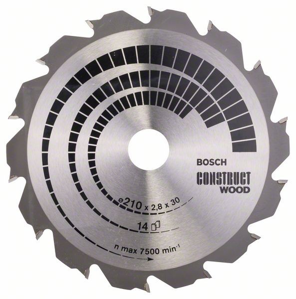 BOSCH KREISSÄGEBLATT CONSTRUCT WOOD, 210 X 30 X 2,8 MM, 14