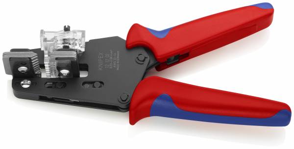 KNIPEX 12 12 02 Präzisions-Abisolierzange mit Formmessern 195 mm brüniert mit Mehrkomponenten-Hüllen