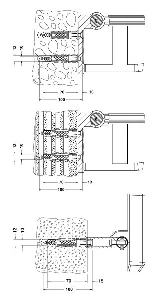 Keuco Befestigungs-Set 2 Plan Care 34991, 2xSenkschr.10x80 V2A 2xDübel UX12