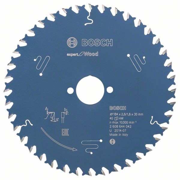BOSCH KREISSÄGEBLATT EXPERT FOR WOOD, 184 X 30 X 2,6 MM, 40