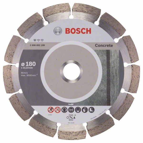 BOSCH DIAMANTTRENNSCHEIBE STANDARD FOR CONCRETE, 180 X 22,23 X 2 X 10 MM, 1ER-PACK