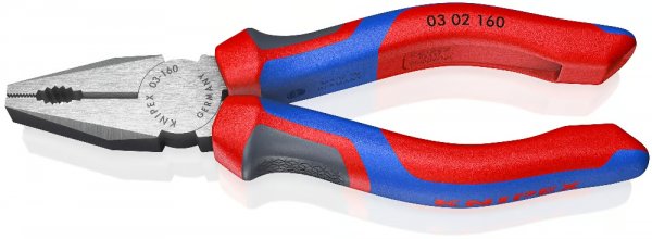 KNIPEX 03 02 160 SB Kombizangementiert mit Mehrkomponenten-Hüllen poliert