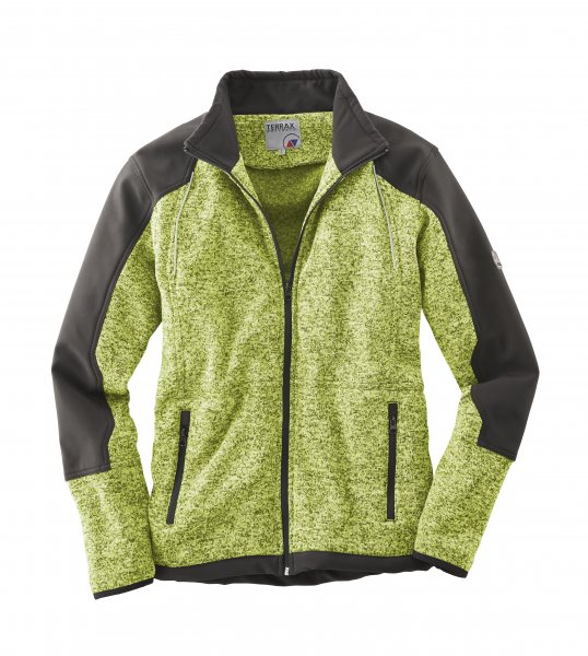 Terrax Herren Strickfleecejacke Jacke Schwarz/Lime