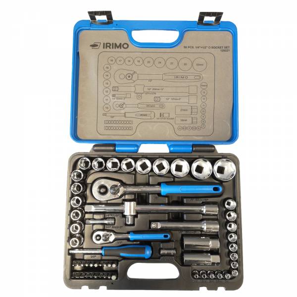 Bahco Steckschlüssel-Satz 1/4" und 1/2" Stecknüsse IRMO 129221 58-tlg.