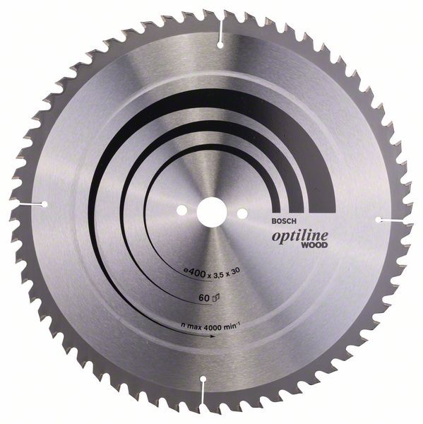 BOSCH KREISSÄGEBLATT OPTILINE WOOD FÜR TISCHKREISSÄGEN, 400 X 30 X 3,5 MM, 60