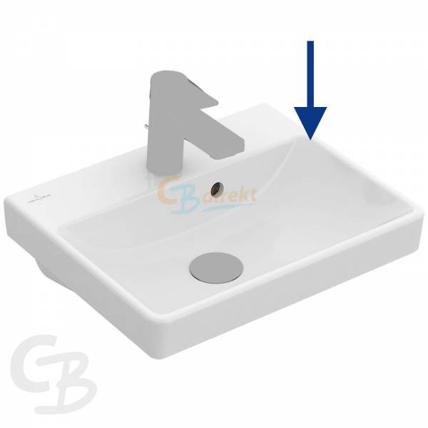 VB HWB Avento 7358 450x370mm 1-Loch Arm HL durchgest Überl Eckig Weiß Alpin