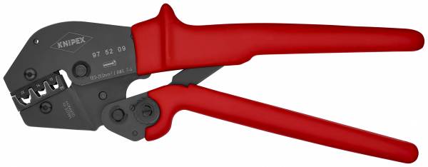 KNIPEX 97 52 09 SB Crimpzange auch für Zweihandbedienung 250 mm brüniert mit rutschhemmenden Kunstst