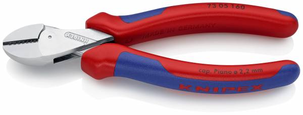 KNIPEX 73 05 160 X-Cut® Kompakt-Seitenschneider hochübersetzt 160 mm verchromt mit Mehrkomponenten-