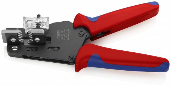 KNIPEX 12 12 10 Präzisions-Abisolierzange mit Formmessern 195 mm brüniert mit Mehrkomponenten-Hüllen