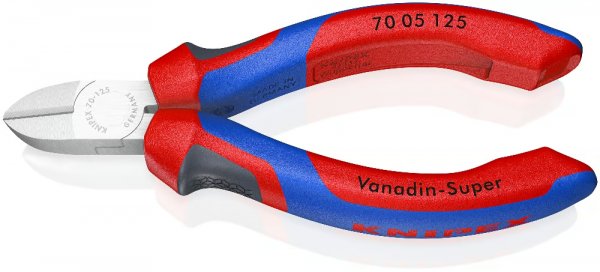 KNIPEX 70 05 125 Seitenschneider 125 mm verchromtmit Mehrkomponenten-Hüllen