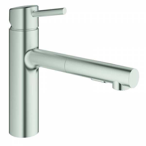 GROHE EH-Spültischbatt. Concetto 30273 mittelhoch auszb. Spülbrause supersteel