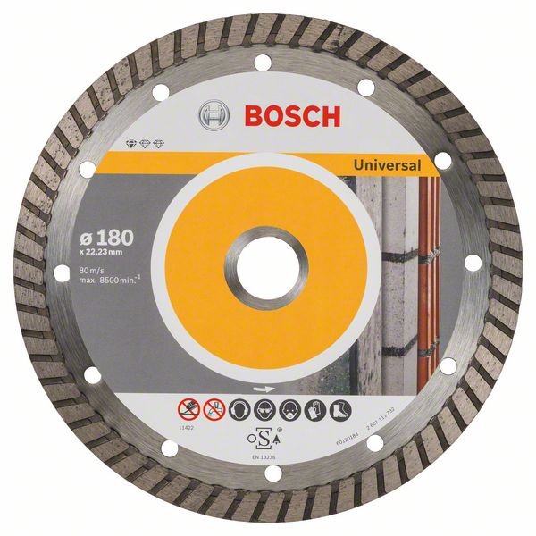 BOSCH DIAMANTTRENNSCHEIBE STANDARD FOR UNIVERSAL TURBO, 180X22,23X2,5X10 MM, 10ER-PACK