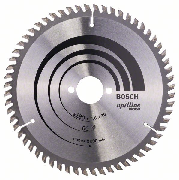 BOSCH KREISSÄGEBLATT OPTILINE WOOD FÜR HANDKREISSÄGEN, 190 X 30 X 2,6 MM, 60