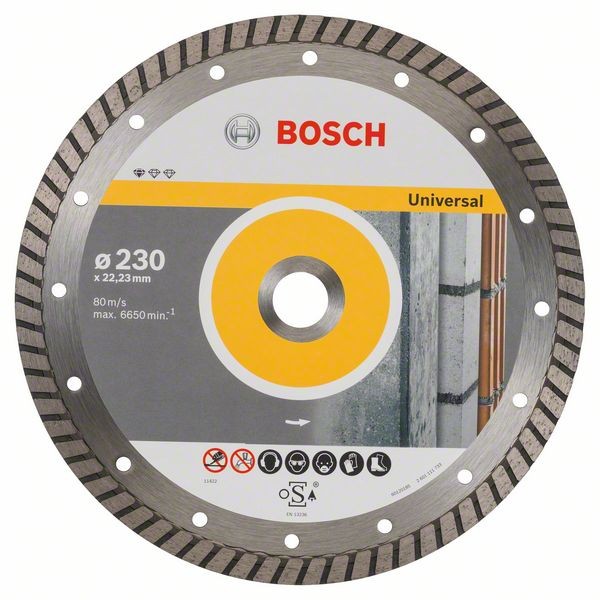 BOSCH DIAMANTTRENNSCHEIBE STANDARD FOR UNIVERSAL TURBO, 230X22,23X2,5X10 MM, 10ER-PACK