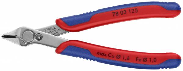 KNIPEX 78 03 125 Electronic Super Knips® 125 mm mit Mehrkomponenten-Hüllen poliert