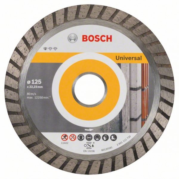 BOSCH DIAMANTTRENNSCHEIBE STANDARD FOR UNIVERSAL TURBO, 125X22,23X2X10 MM, 10ER-PACK