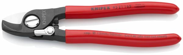 KNIPEX 95 21 165 Kabelschere mit Öffnungsfeder 165 mm brüniert mit Kunststoff überzogen