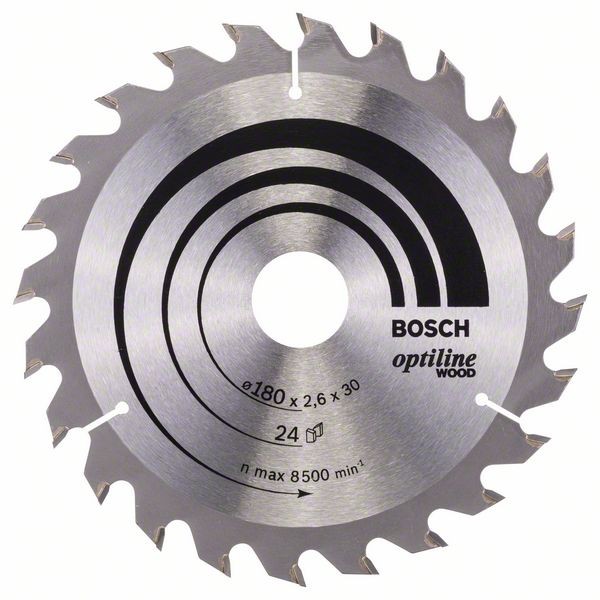 BOSCH KREISSÄGEBLATT OPTILINE WOOD FÜR HANDKREISSÄGEN, 180 X 30/20 X 2,6 MM, 24