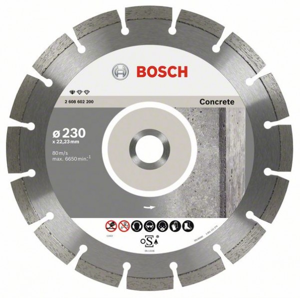 BOSCH DIAMANTTRENNSCHEIBE STANDARD FOR CONCRETE, 230 X 22,23 X 2,3 X 10 MM, 10ER-PACK