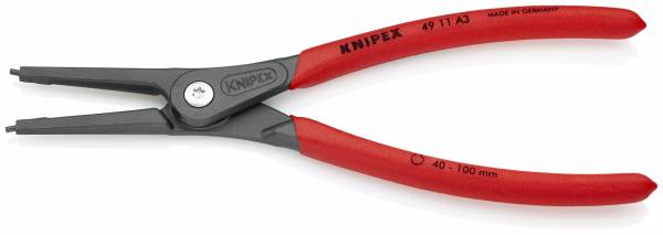 KNIPEX 49 11 A3 Präzisions-Sicherungsringzange für Außenringe auf Wellen 225 mm grau atramentiert mi