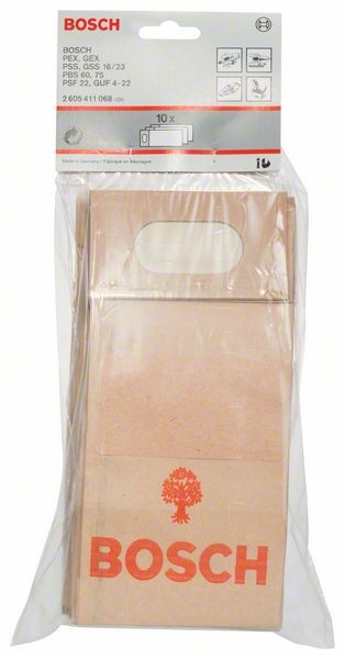 BOSCH STAUBBEUTEL ZU BAND-, EXZENTER-, SCHWINGSCHLEIFERN, UNIVERSALFRÄSE, 10ER-PACK 2605411068