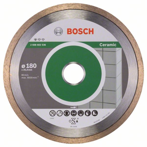 BOSCH DIAMANTTRENNSCHEIBE STANDARD FOR CERAMIC, 180 X 25,40 X 1,6 X 7 MM
