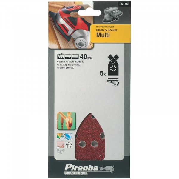 Stanley B&D Multischleifpapier Korn40 a 5 Stk X31432