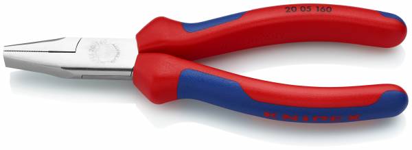 KNIPEX 20 05 140 Flachzange 140 mm verchromt mit Mehrkomponenten-Hüllen