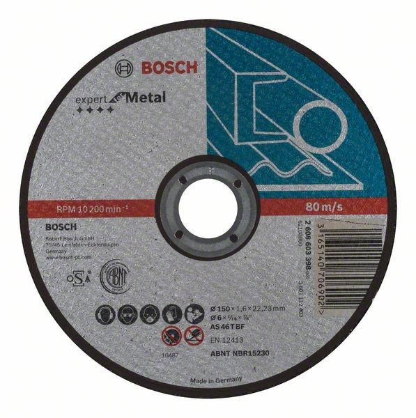 BOSCH TRENNSCHEIBE GERADE EXPERT FOR METAL AS 46 T BF, 150 MM, 22,23 MM, 1,6 MM