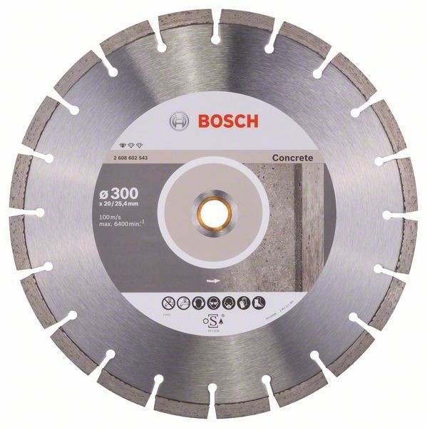 BOSCH DIAMANTTRENNSCHEIBE STANDARD FOR CONCRETE, 300 X 20,00/25,40 X 2,8 X 10 MM