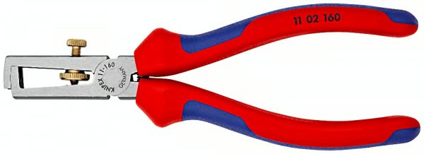 KNIPEX 11 02 160 SB Abisolierzange mit Öffnungsfeder, universal 160 mm schwarz atramentiert