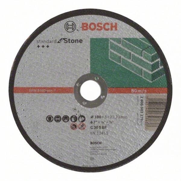 BOSCH TRENNSCHEIBE GERADE STANDARD FOR STONE C 30 S BF, 180 MM, 22,23 MM, 3,0 MM
