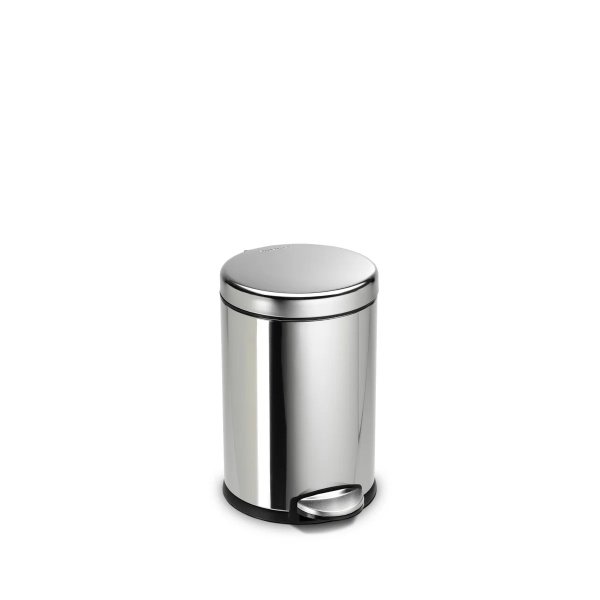 simplehuman Treteimer Kosmetikeimer rund, 4,5 l, CW1851CBEinzelfach, Edelstahl poliert