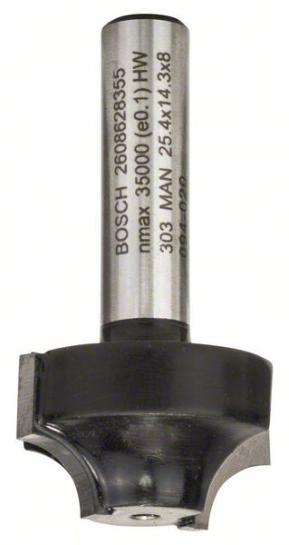 BOSCH PROFILFRÄSER E 8 MM, R1 6,3 MM, D 25,4 MM, L 14 MM, G 46 MM