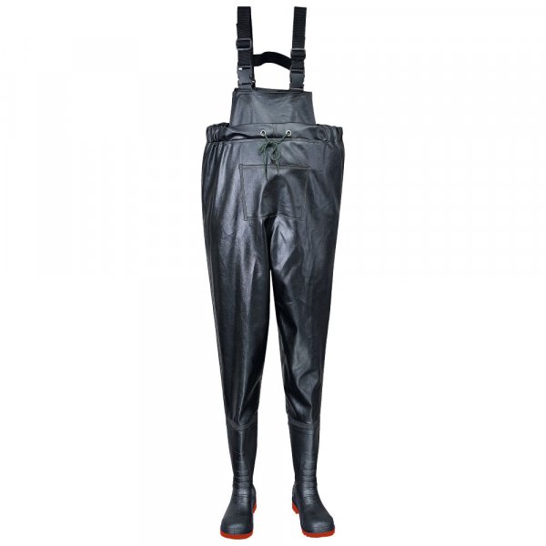 PORTWEST Sicherheits Brust-Watstiefel S5 schwarz FW74BKR Wathose Größen 37-48