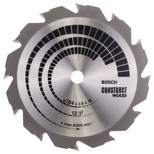 BOSCH KREISSÄGEBLATT CONSTRUCT WOOD, 184 X 16 X 2,6 MM, 12